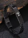Fashionable and Popular Men Tree Print Braid Detail Bracelet PU for Vacation and for a Stylish Look.webp